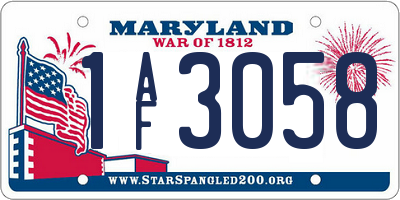 MD license plate 1AF3058