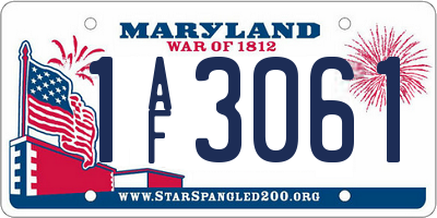 MD license plate 1AF3061