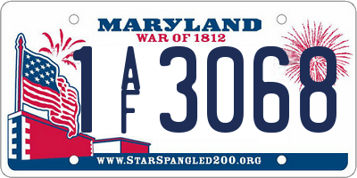 MD license plate 1AF3068