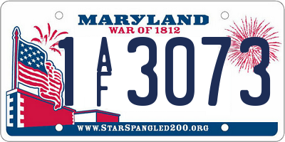 MD license plate 1AF3073