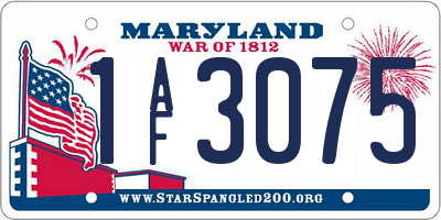MD license plate 1AF3075