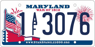 MD license plate 1AF3076