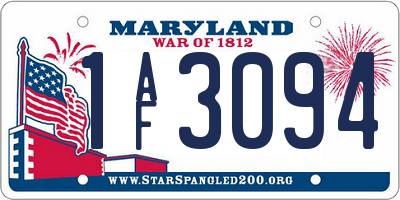 MD license plate 1AF3094