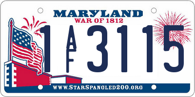 MD license plate 1AF3115