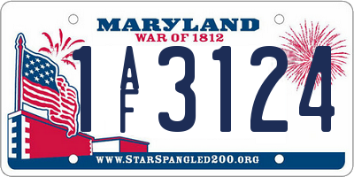 MD license plate 1AF3124