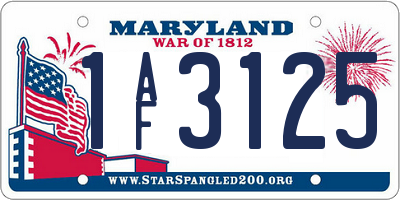 MD license plate 1AF3125