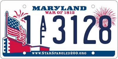 MD license plate 1AF3128