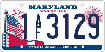 MD license plate 1AF3129
