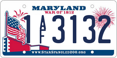 MD license plate 1AF3132