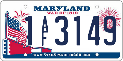 MD license plate 1AF3149