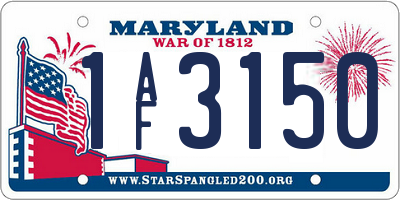 MD license plate 1AF3150