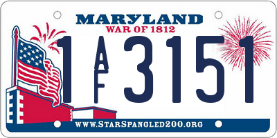 MD license plate 1AF3151