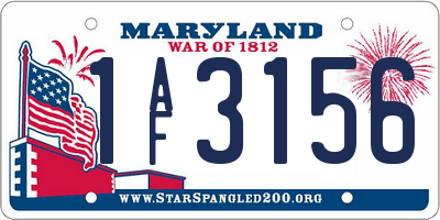 MD license plate 1AF3156