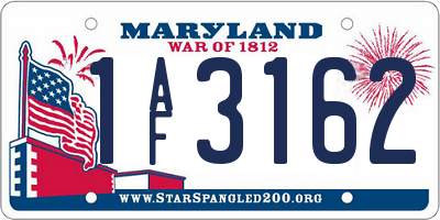 MD license plate 1AF3162