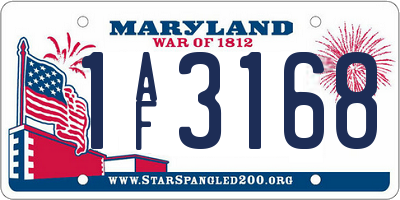 MD license plate 1AF3168