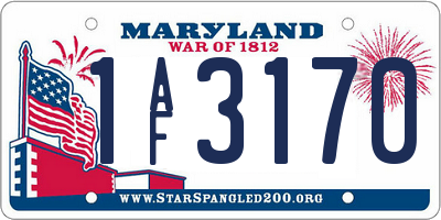 MD license plate 1AF3170