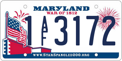MD license plate 1AF3172