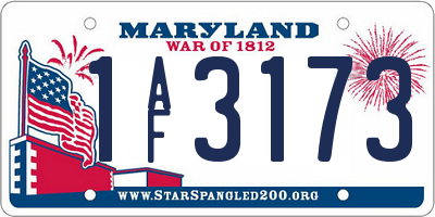 MD license plate 1AF3173
