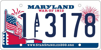 MD license plate 1AF3178