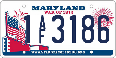 MD license plate 1AF3186