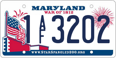 MD license plate 1AF3202