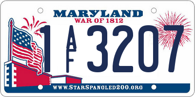 MD license plate 1AF3207