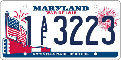 MD license plate 1AF3223