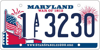 MD license plate 1AF3230