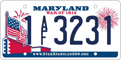 MD license plate 1AF3231
