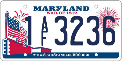 MD license plate 1AF3236
