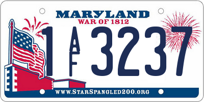 MD license plate 1AF3237
