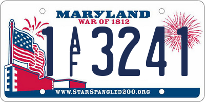 MD license plate 1AF3241