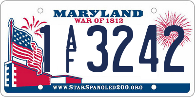 MD license plate 1AF3242