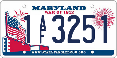 MD license plate 1AF3251