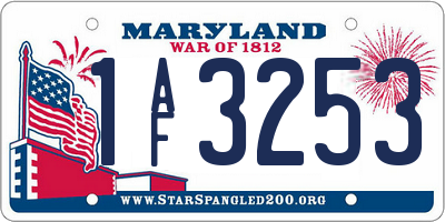 MD license plate 1AF3253