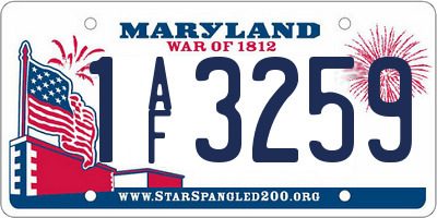 MD license plate 1AF3259
