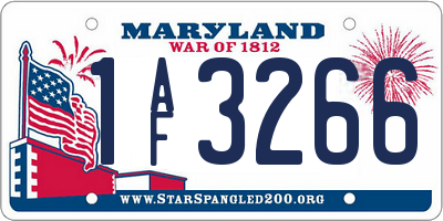 MD license plate 1AF3266