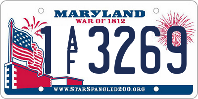 MD license plate 1AF3269