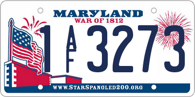 MD license plate 1AF3273