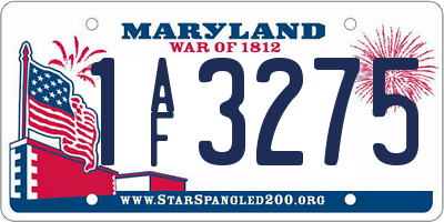MD license plate 1AF3275