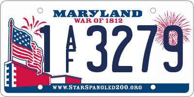 MD license plate 1AF3279