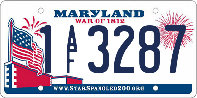 MD license plate 1AF3287