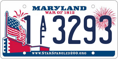 MD license plate 1AF3293