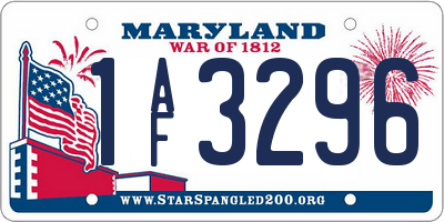 MD license plate 1AF3296