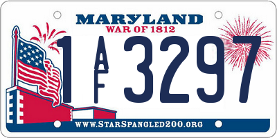 MD license plate 1AF3297