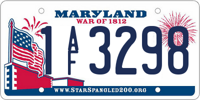 MD license plate 1AF3298