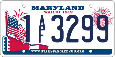 MD license plate 1AF3299