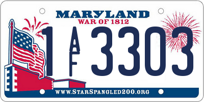 MD license plate 1AF3303