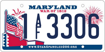 MD license plate 1AF3306