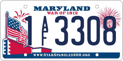 MD license plate 1AF3308